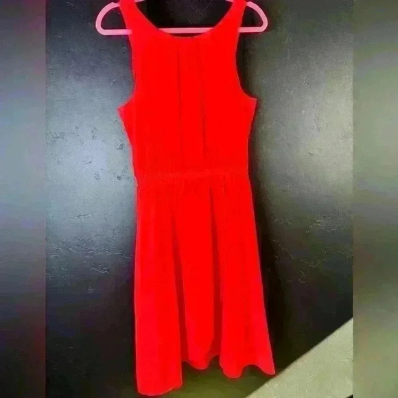 ATHLETA Martinique Neon Coral Easy Shift Dress Size Small Tassel Wrap - Picture 3 of 11